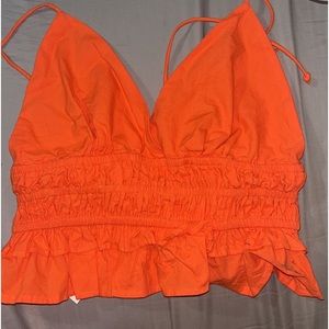 Orange cropped tank